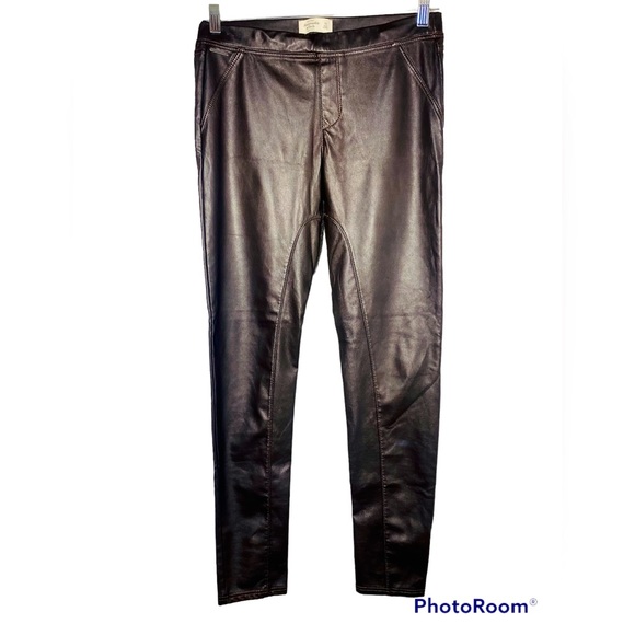 Abercrombie & Fitch Faux Brown Leather Leggings  Size Medium - Picture 2 of 6